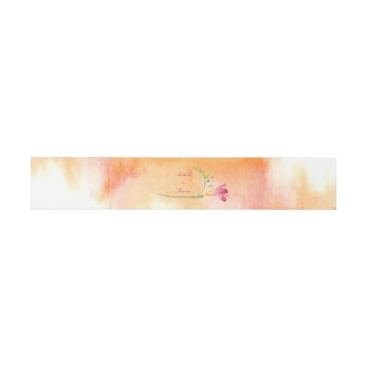 Boho Pink Pop Freesia Sunset Script Einladungsbanderole (Flach)