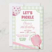Boho Pink Preppy Pickleball Girl Birthday Party Einladung (Vorderseite)