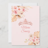 Boho Pink Princess Floral Mexican Quinceañera Einladung (Rückseite)