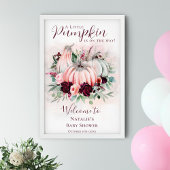 Boho Pink Pumpkin Baby Dusche Begrüßungszeichen Poster