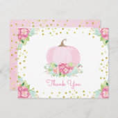Boho Pink Pumpkin Baby Dusche Danke Karte (Vorne/Hinten)