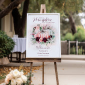Boho Pink Pumpkin Baby Shower Welcome Sign Poster