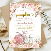 Boho Pink Pumpkin Fall Girl Babydusche Einladung