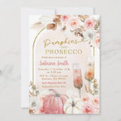 Boho Pink Pumpkin und Prosecco Brautparty Einladung (Vorderseite)