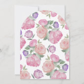 Boho Pink & Purple Watercolor Floral Wedding  Einladung (Rückseite)