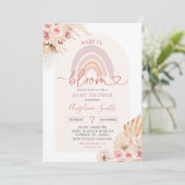 Boho Pink Rainbow Baby in Bloom Baby Dusche Invita Einladung (Stehend Vorderseite)