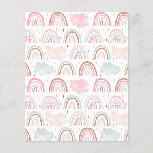 Boho Pink Rainbow Baby Predictions & Advice Card (Rückseite)