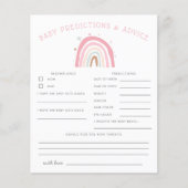 Boho Pink Rainbow Baby Predictions & Advice Card (Vorderseite)