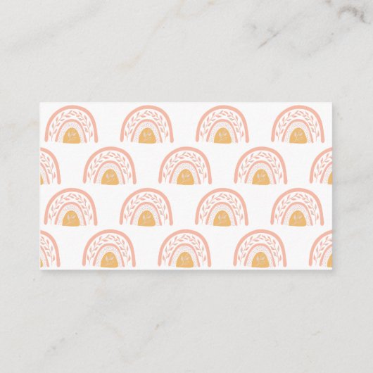 Boho Pink Rainbow Books für Babyverpackungskarten Begleitkarte (Rückseite)