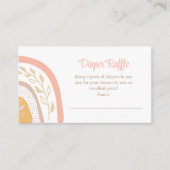 Boho PInk Rainbow Diaper Raffle Umschließkarte Begleitkarte (Vorderseite)