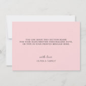 Boho Pink Rainbow mit weißen Rosen Dankeskarte (Rückseite)