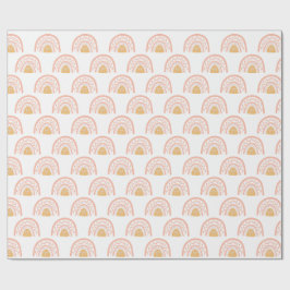 Boho Pink Rainbow Pattern Geschenkpapier