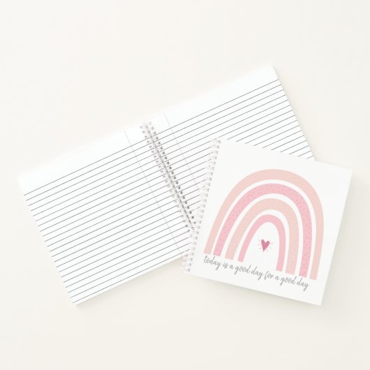 Boho Pink Rainbow Spiral Notebook Notizblock (Innenseite)