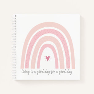 Boho Pink Rainbow Spiral Notebook Notizblock
