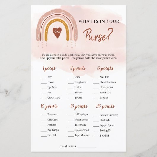 Boho Pink Rainbow Was in deinem Purpegame ist (Vorderseite)