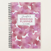 Boho Pink & Red Floral Muster Hochzeitsplaner Planer (Vorderseite)