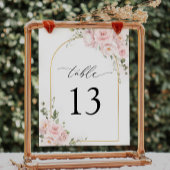 Boho Pink Rose Tischnummer Hochzeitsfeier