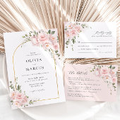 Boho Pink Rose Tischnummer Hochzeitsfeier