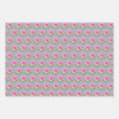 Boho Pink Roses Wasserfarbe Handgestrichen Geschenkpapier Set (Vorderseite 2)
