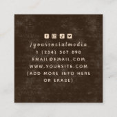 Boho Pink Schlange Heilung Hand Himmelsmond Tarot Quadratische Visitenkarte (Rückseite)