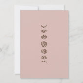 Boho Pink Shine Moon stellt moderne Babydusche ein Einladung (Rückseite)