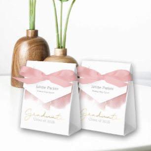 Boho Pink Simple Foto Graduation Party Geschenkschachtel