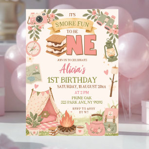 Boho Pink Smore Spaß, um der Erste zu sein, Erster Einladung