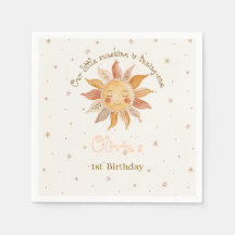 Boho Pink Sun Girl 1. Geburtstag