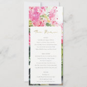 Boho Pink Tropical Bougainvillea Wedding Menu Card Einladung (Vorderseite)