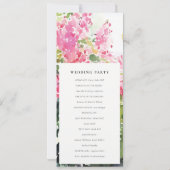 Boho Pink Tropical Bougainvillea Wedding Program Einladung (Rückseite)