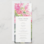Boho Pink Tropical Bougainvillea Wedding Program Einladung (Vorderseite)