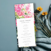 Boho Pink Tropical Bougainvillea Wedding Program Einladung
