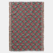 Boho Pink und Aqua Extravagante Muster Throw Blank Decke (Vorderseite Vertikal)