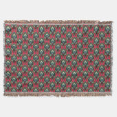 Boho Pink und Aqua Extravagante Muster Throw Blank Decke (Vorderseite)