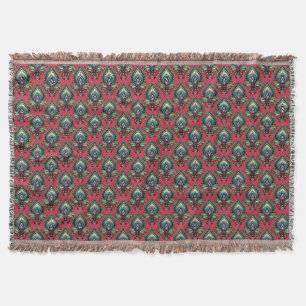 Boho Pink und Aqua Extravagante Muster Throw Blank Decke