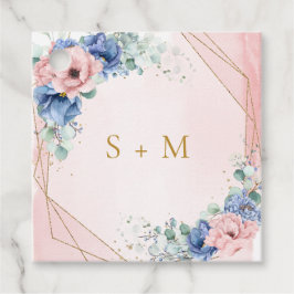 Boho pink und blau-blauer Eukalyptus favorisieren Geschenkanhänger