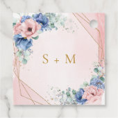 Boho pink und blau-blauer Eukalyptus favorisieren Geschenkanhänger (Rückseite)