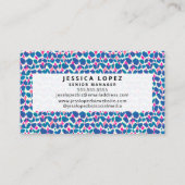 Boho Pink und Blauer Pinselstrich Visitenkarte (Rückseite)