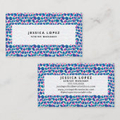 Boho Pink und Blauer Pinselstrich Visitenkarte (Vorne/Hinten)