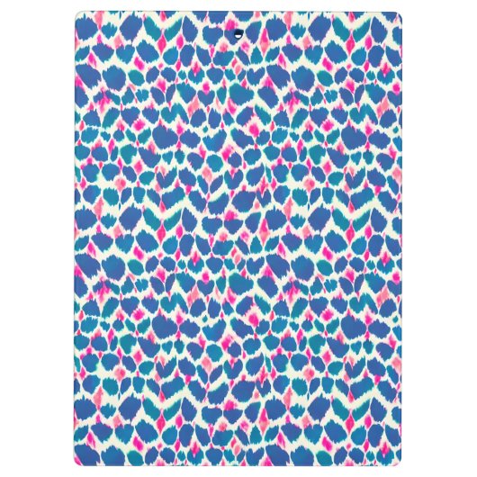 Boho Pink und Blue Brushstrokes Klemmbrett (Rückseite)