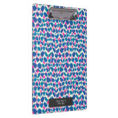 Boho Pink und Blue Brushstrokes Klemmbrett (Rechts)
