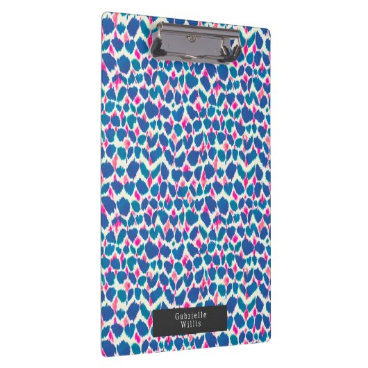 Boho Pink und Blue Brushstrokes Klemmbrett (Rechts)