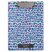 Boho Pink und Blue Brushstrokes Klemmbrett (Vorderseite)