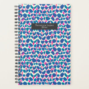 Boho Pink und Blue Brushstrokes Planer