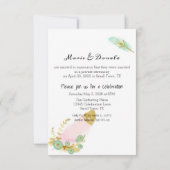 Boho Pink und Gold Feathers just Married (Rückseite)