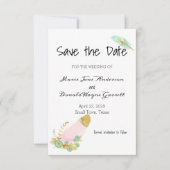 Boho Pink und Gold Feathers Save the Date (Vorderseite)