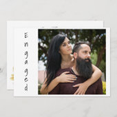 Boho Pink und Gold Feathers Verlobung Ankündigung (Vorne/Hinten)