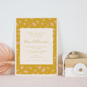 Boho Pink und Mustard Yellow Floral Baby Dusche Einladung