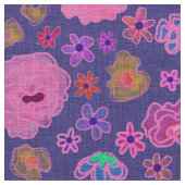 Boho Pink und Purple Blumen Schöne Stoff (Nahaufnahme)