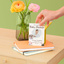 Boho Pink und White Watercolor Babydusche Einladung